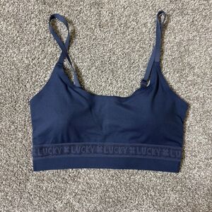 Lucky Brand Bralette Womens Small Navy Blue Adjustable Straps Removable Pads